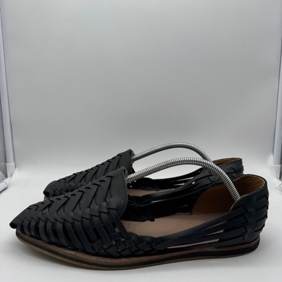 Nisolo Huarache Black Woven Leather Sandals Mens 10 PE202405 Handcrafted  Mexico